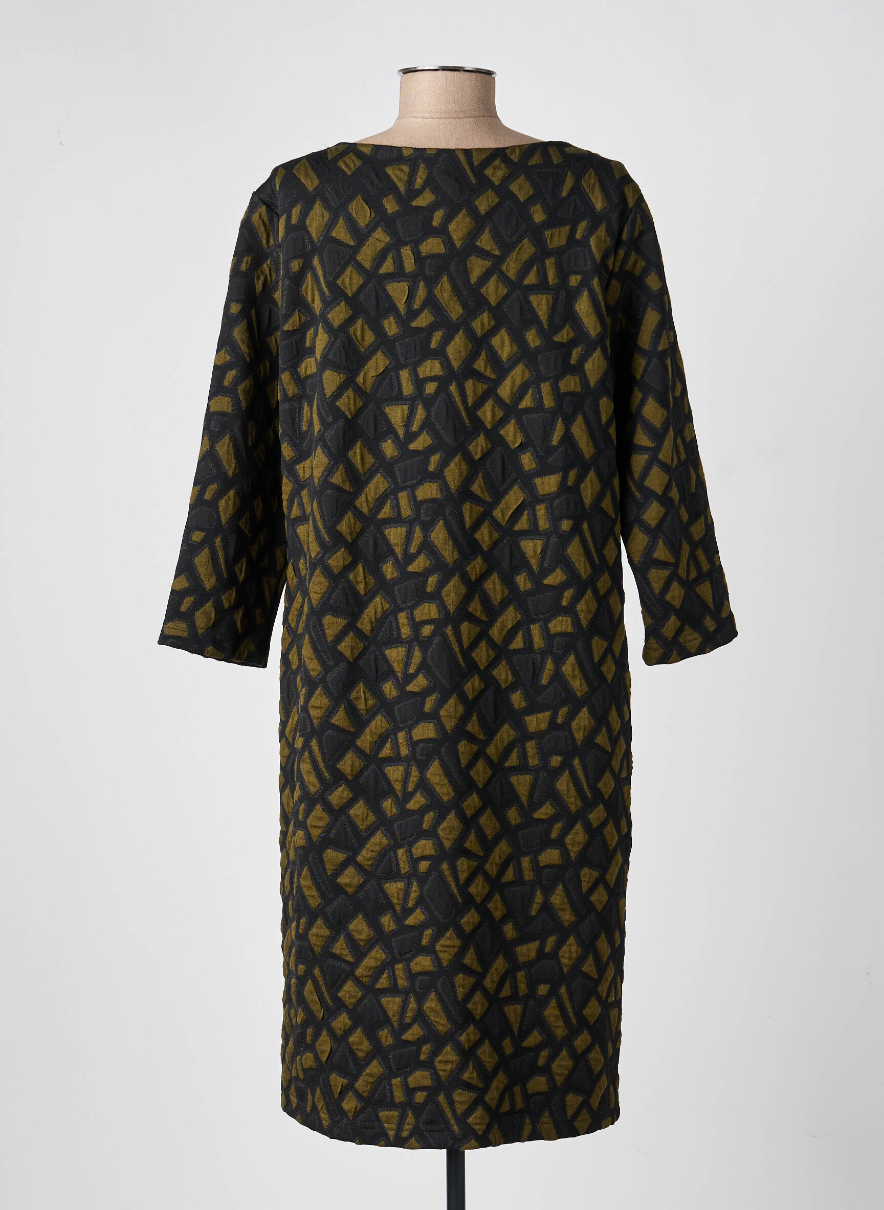 Robe mi-longue manches longues manches longues vert JOSEPH RIBKOFF femme