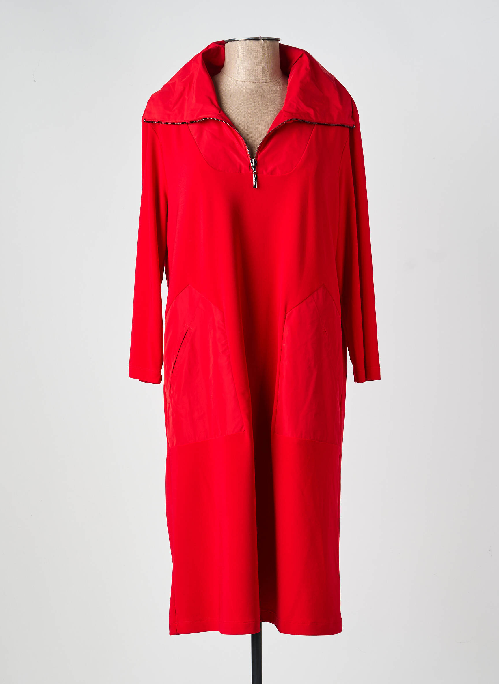 Robe mi-longue manches longues manches longues rouge JOSEPH RIBKOFF femme