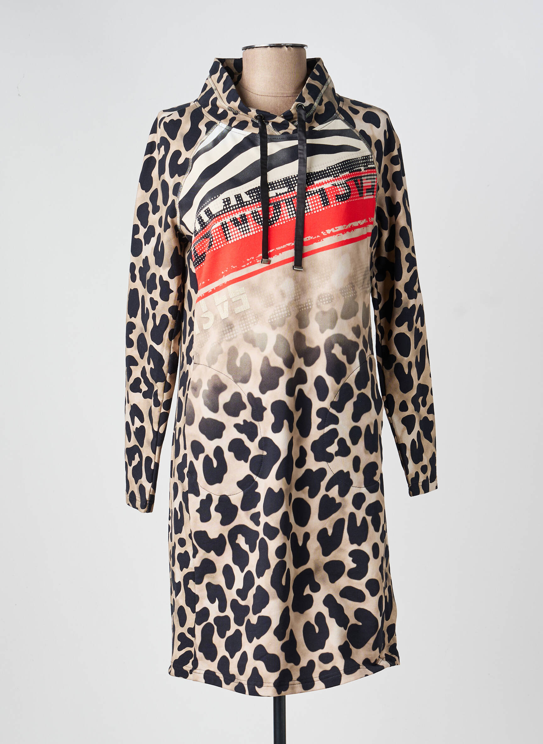 Robe courte manches longues manches longues beige TUZZI femme