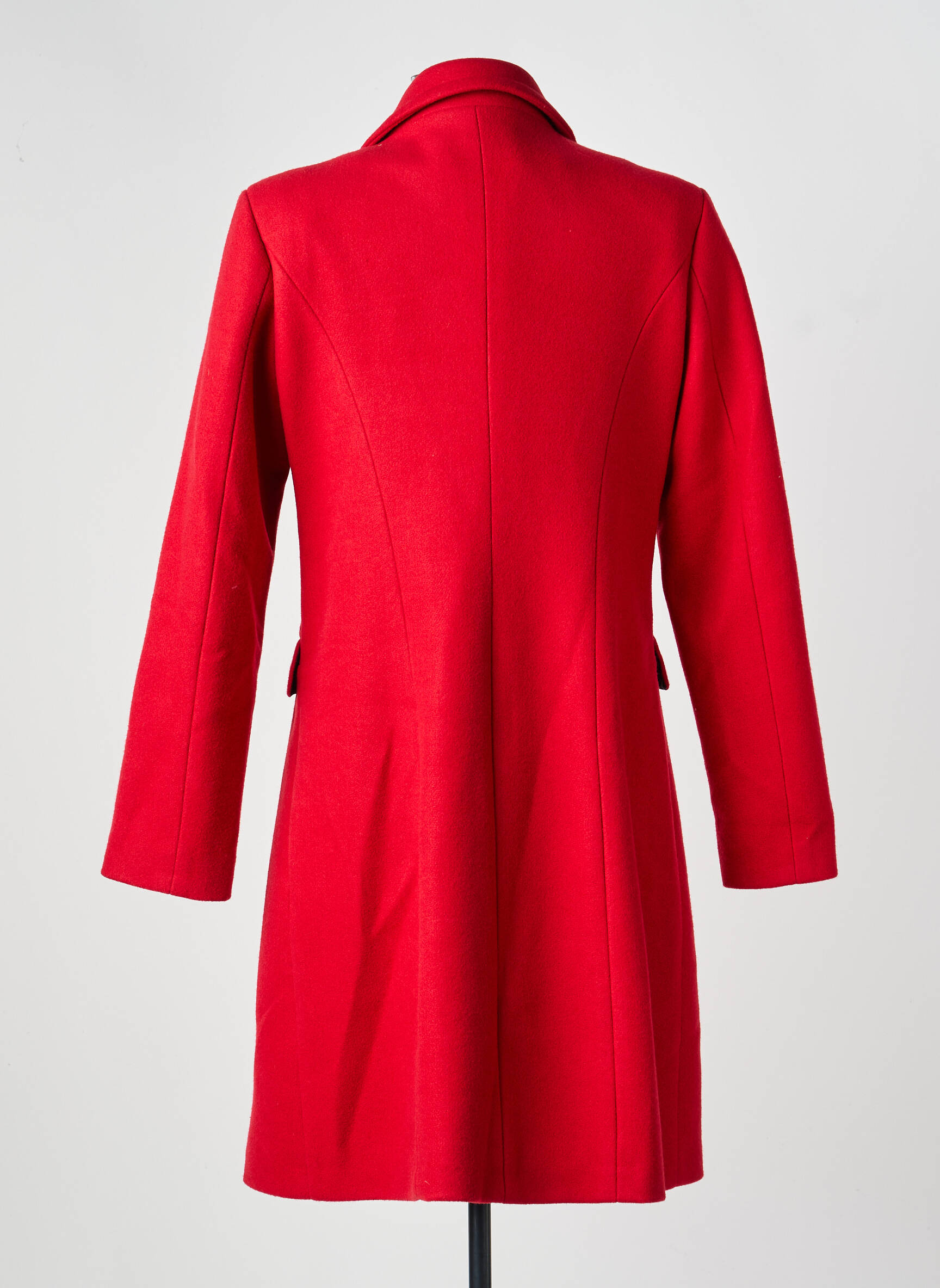 Manteau long coupe cintrée sans capuche rouge C.MISSARO femme