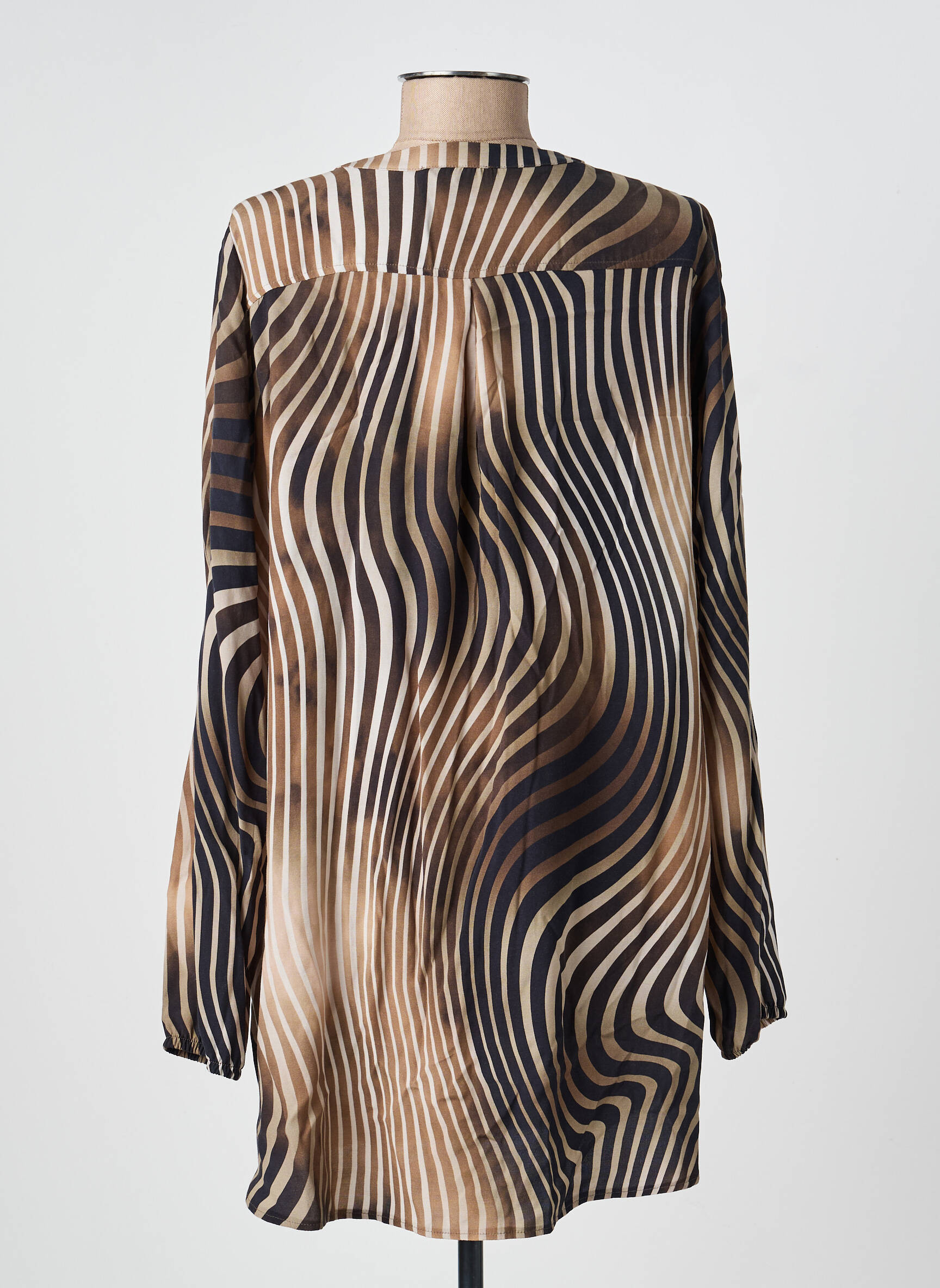 Tunique manches longues imprimé fantaisie marron TUZZI femme