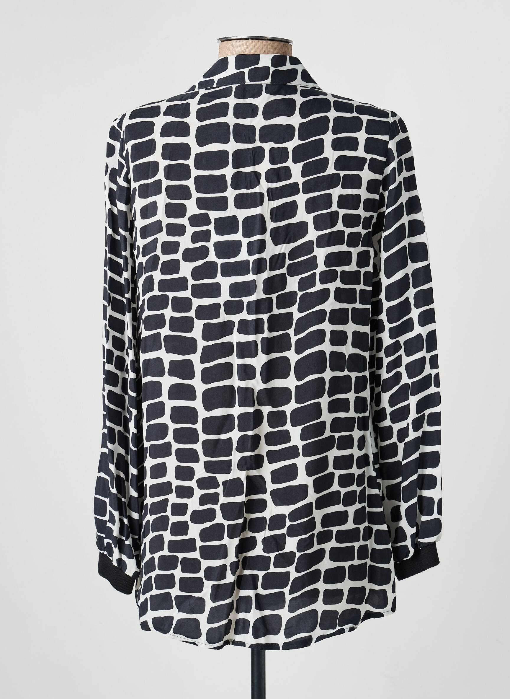 Tunique manches longues imprimé fantaisie noir TUZZI femme