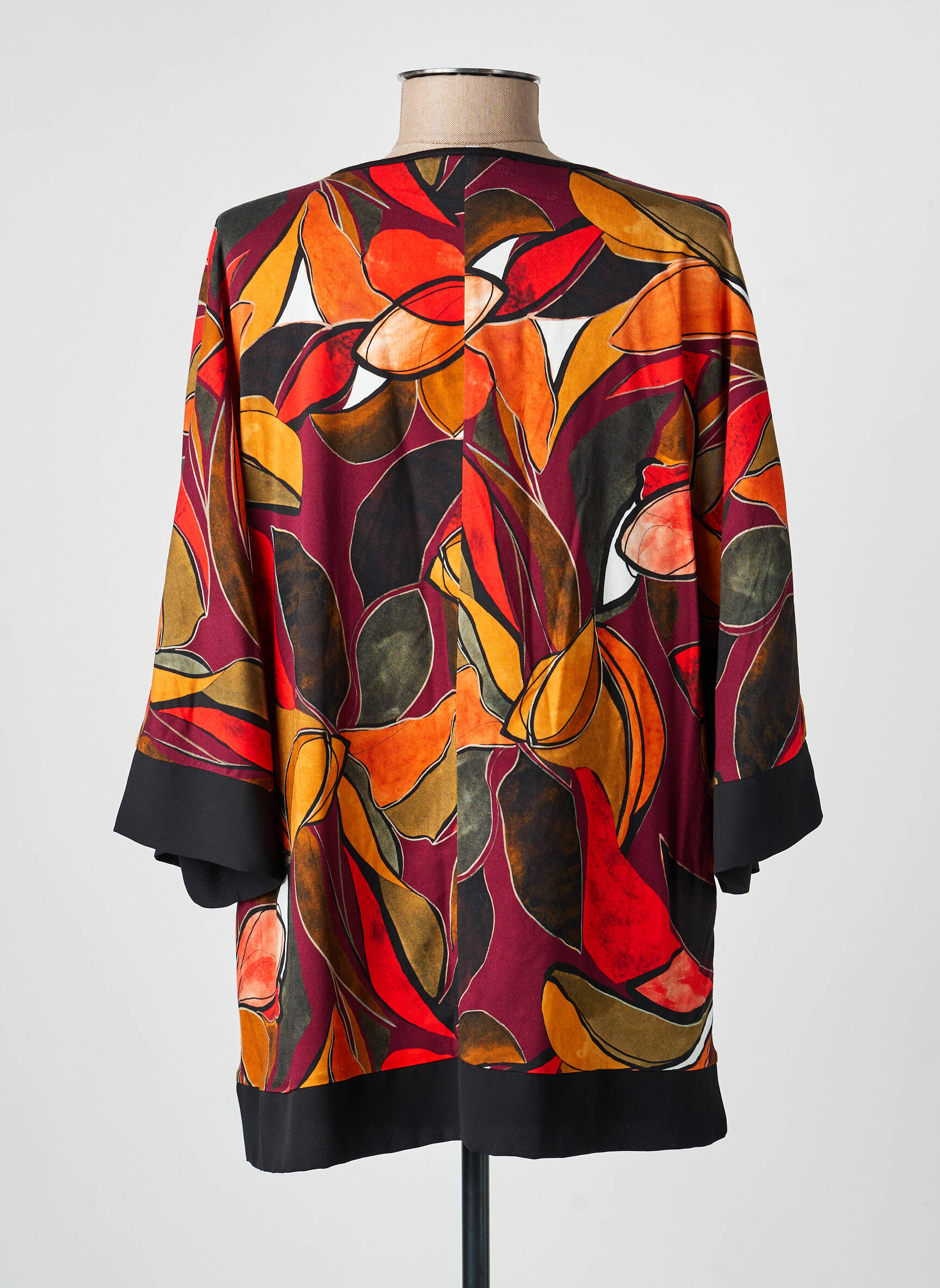 Blouse imprimé fleurs manches 3/4 orange GREGORY PAT femme