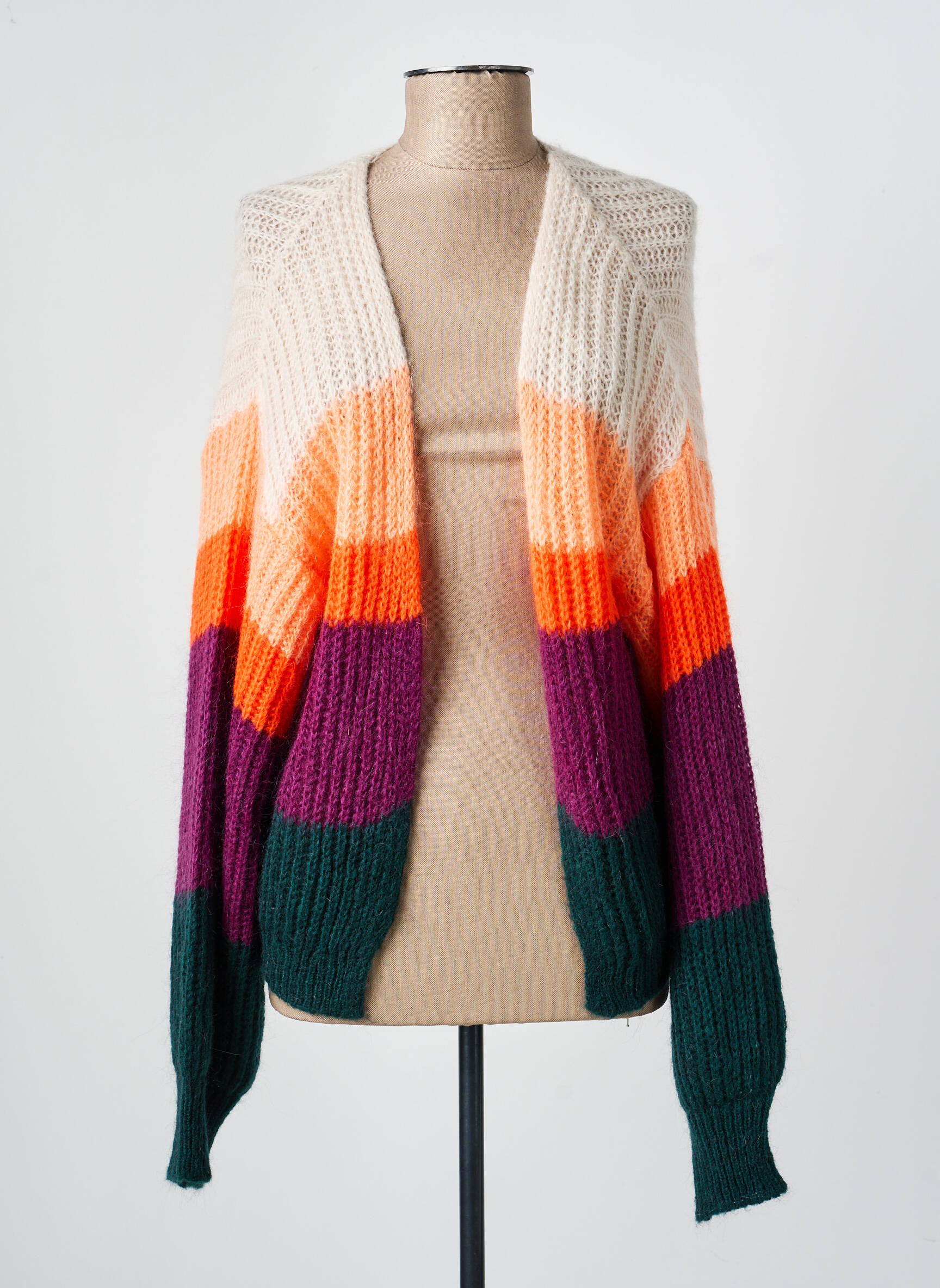 Gilet manches longues resserrée sur le bas violet LOLA ESPELETA femme