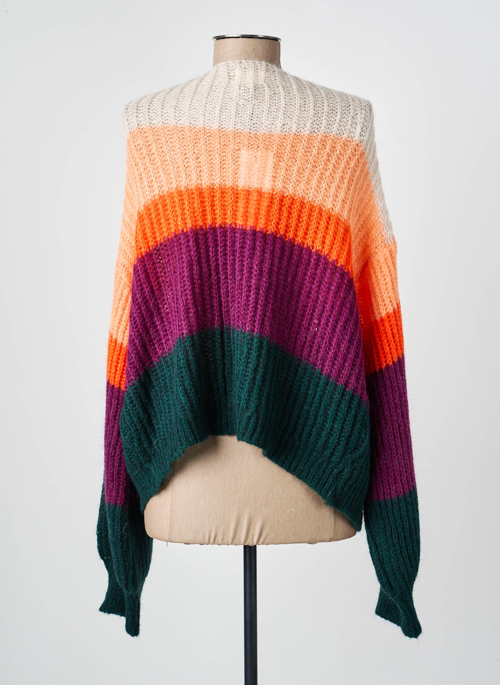 Gilet manches longues resserrée sur le bas violet LOLA ESPELETA femme