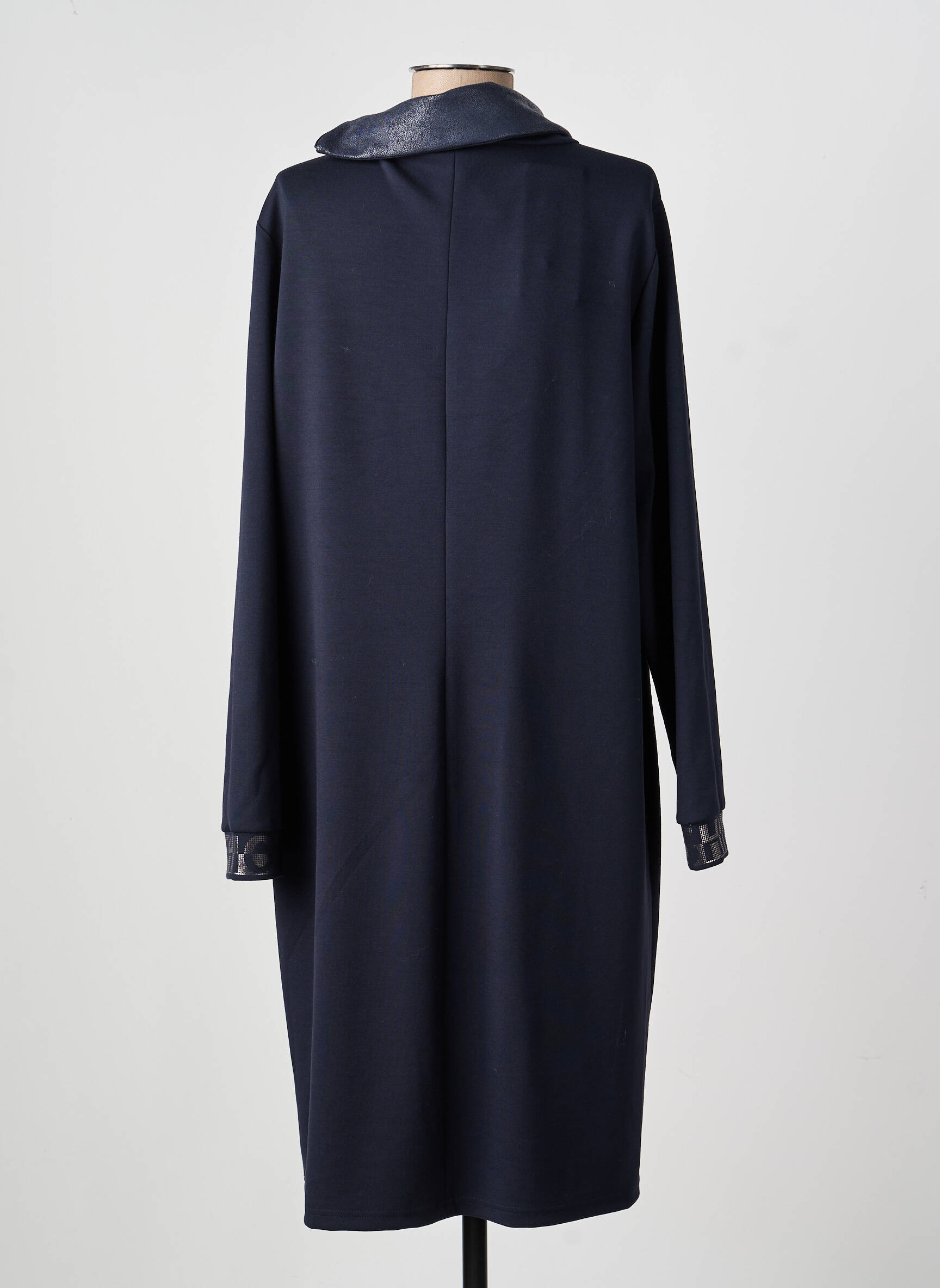 Robe mi-longue manches longues manches longues bleu TUZZI femme