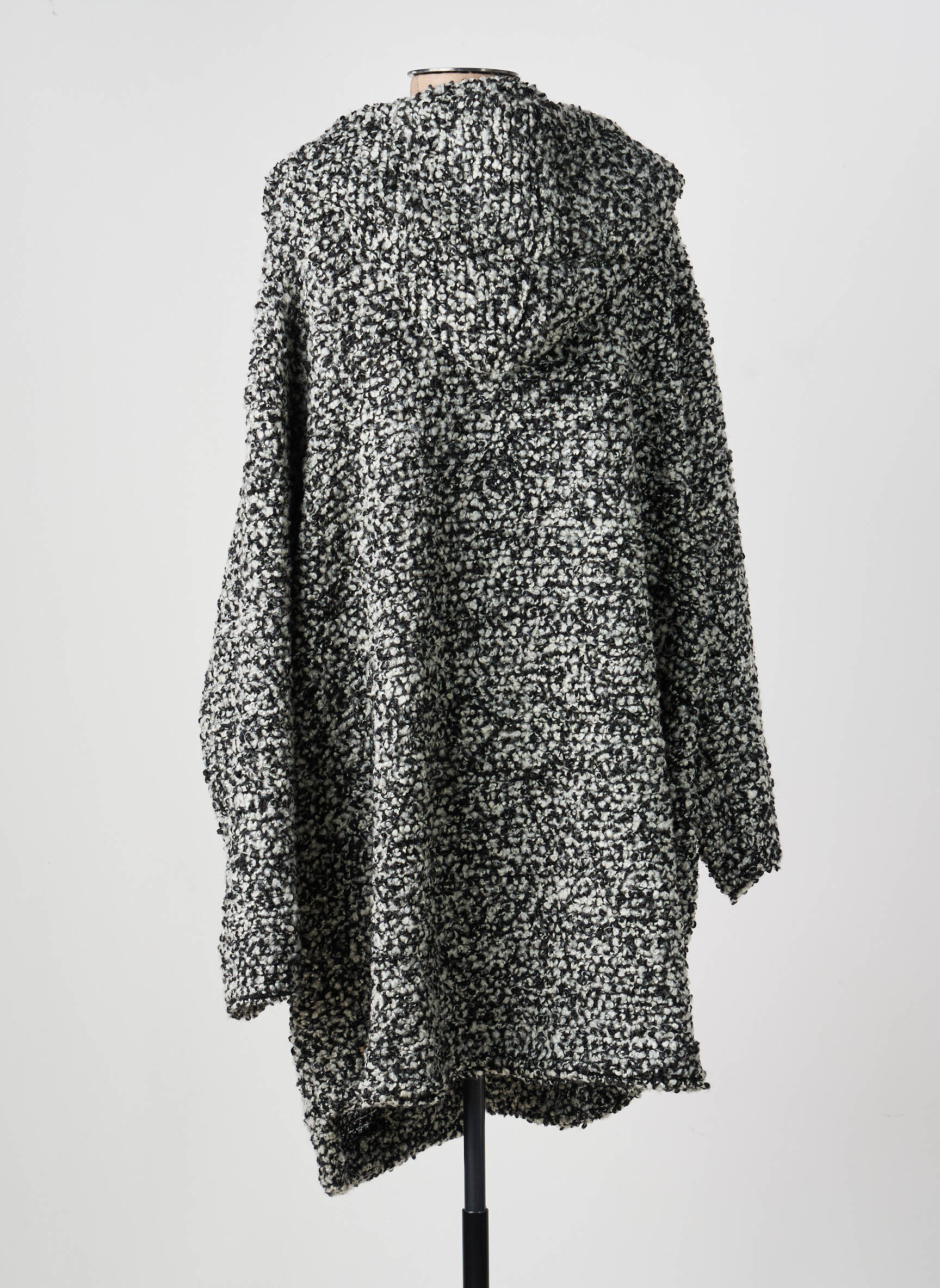 Manteau long a capuche a capuche gris FRANCK ANNA femme