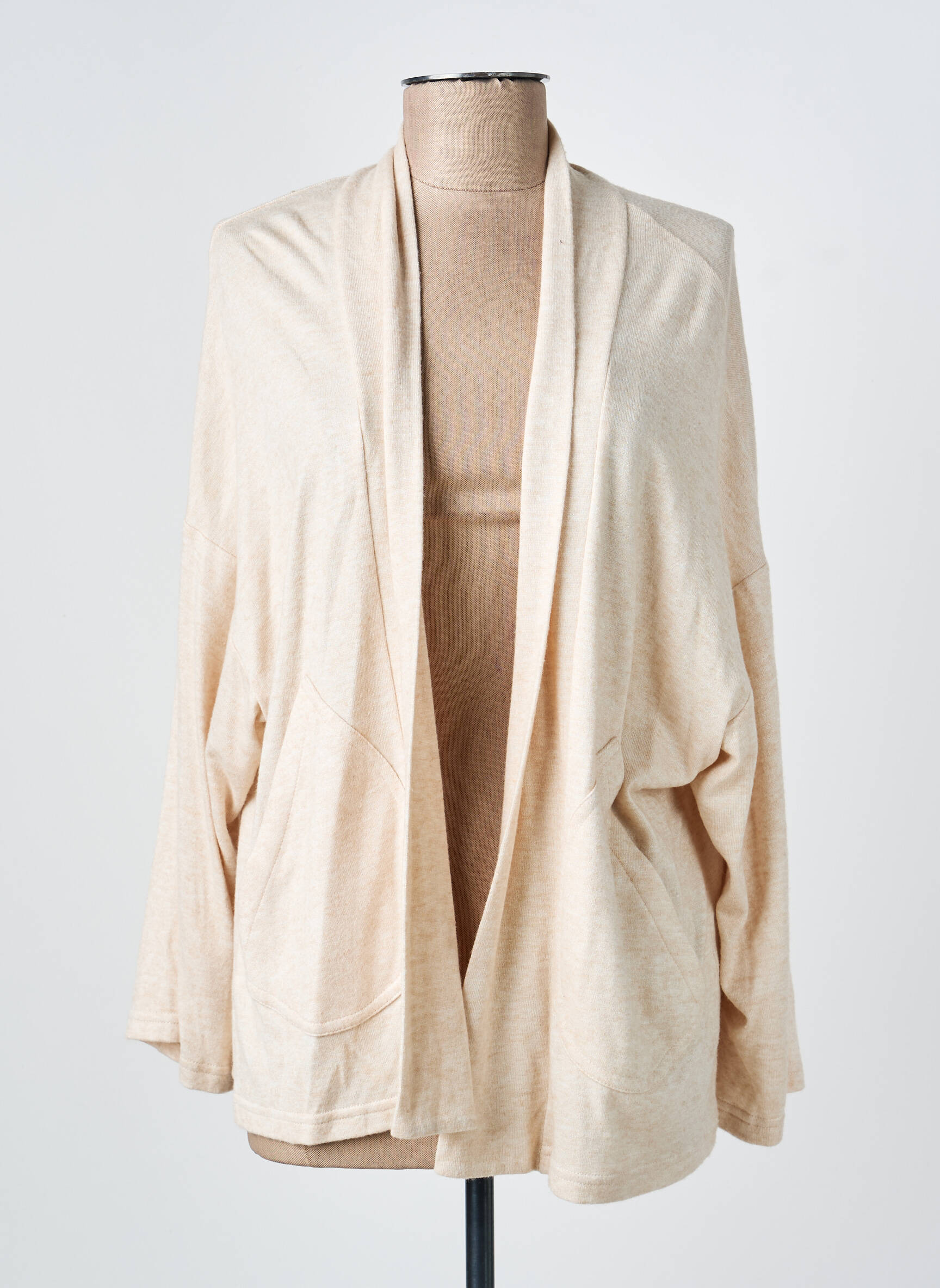 Gilet manches longues stretch beige FRANCK ANNA femme