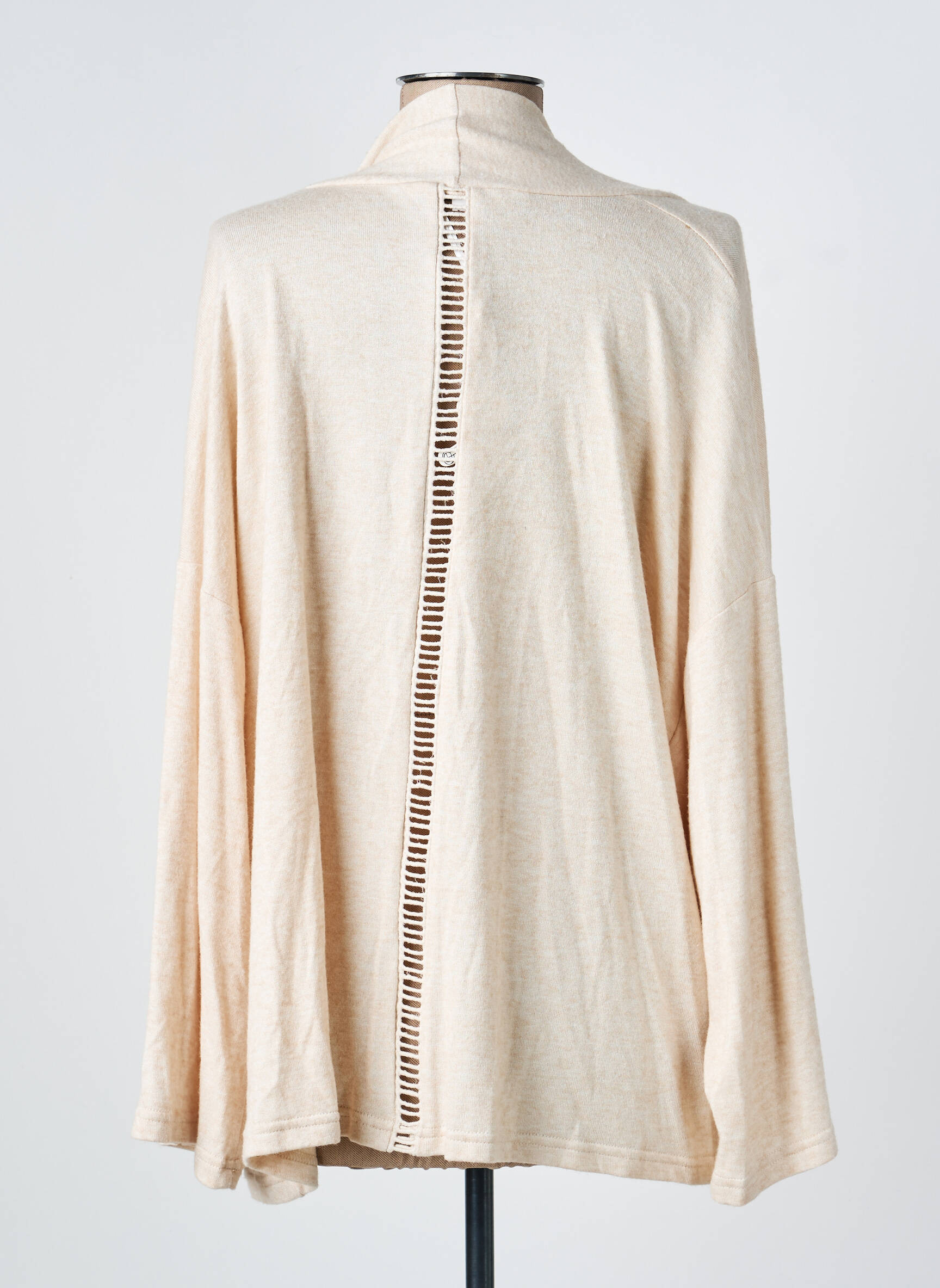Gilet manches longues stretch beige FRANCK ANNA femme