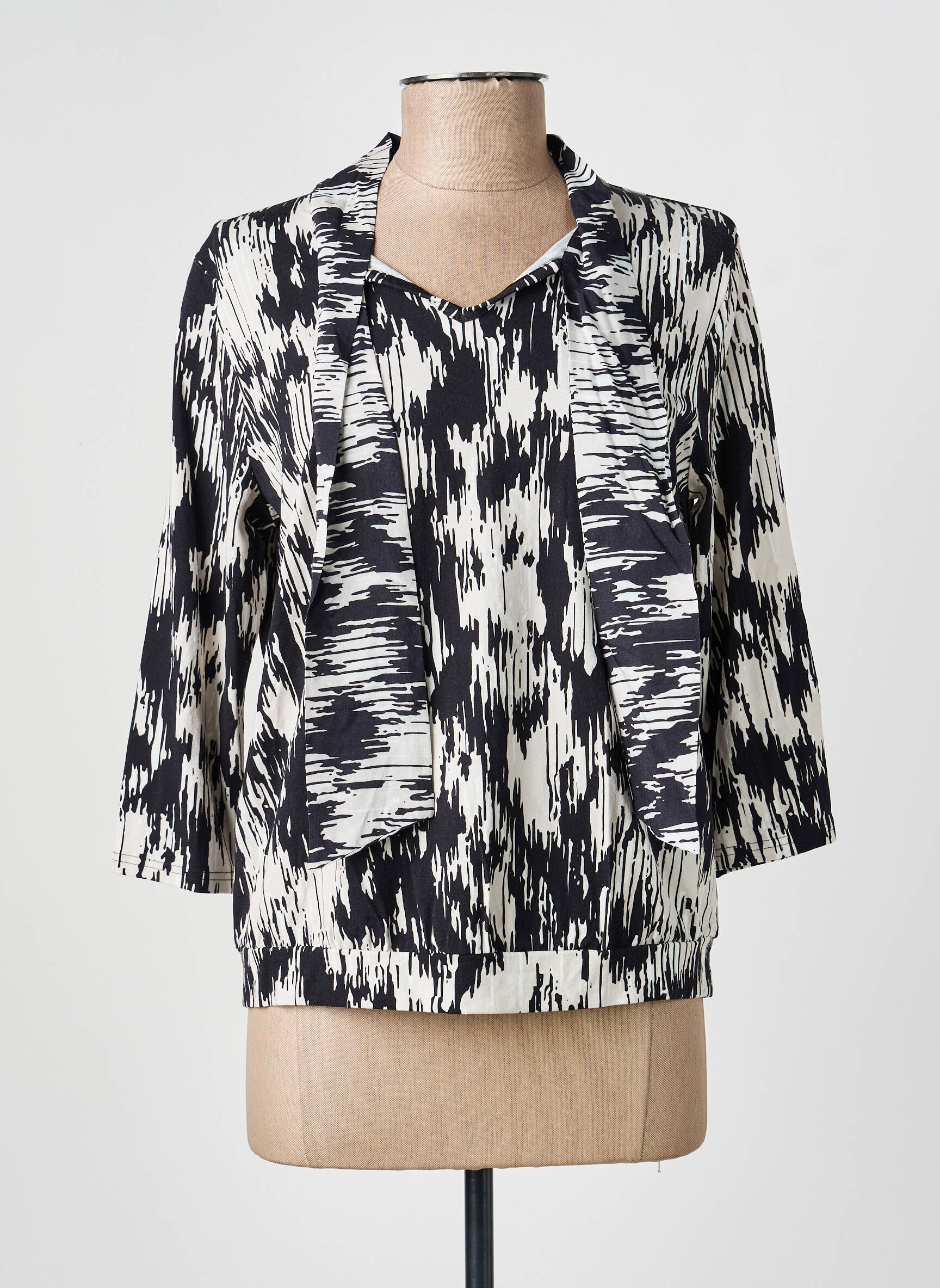 Top stretch manches 3/4 noir FRANK WALDER femme