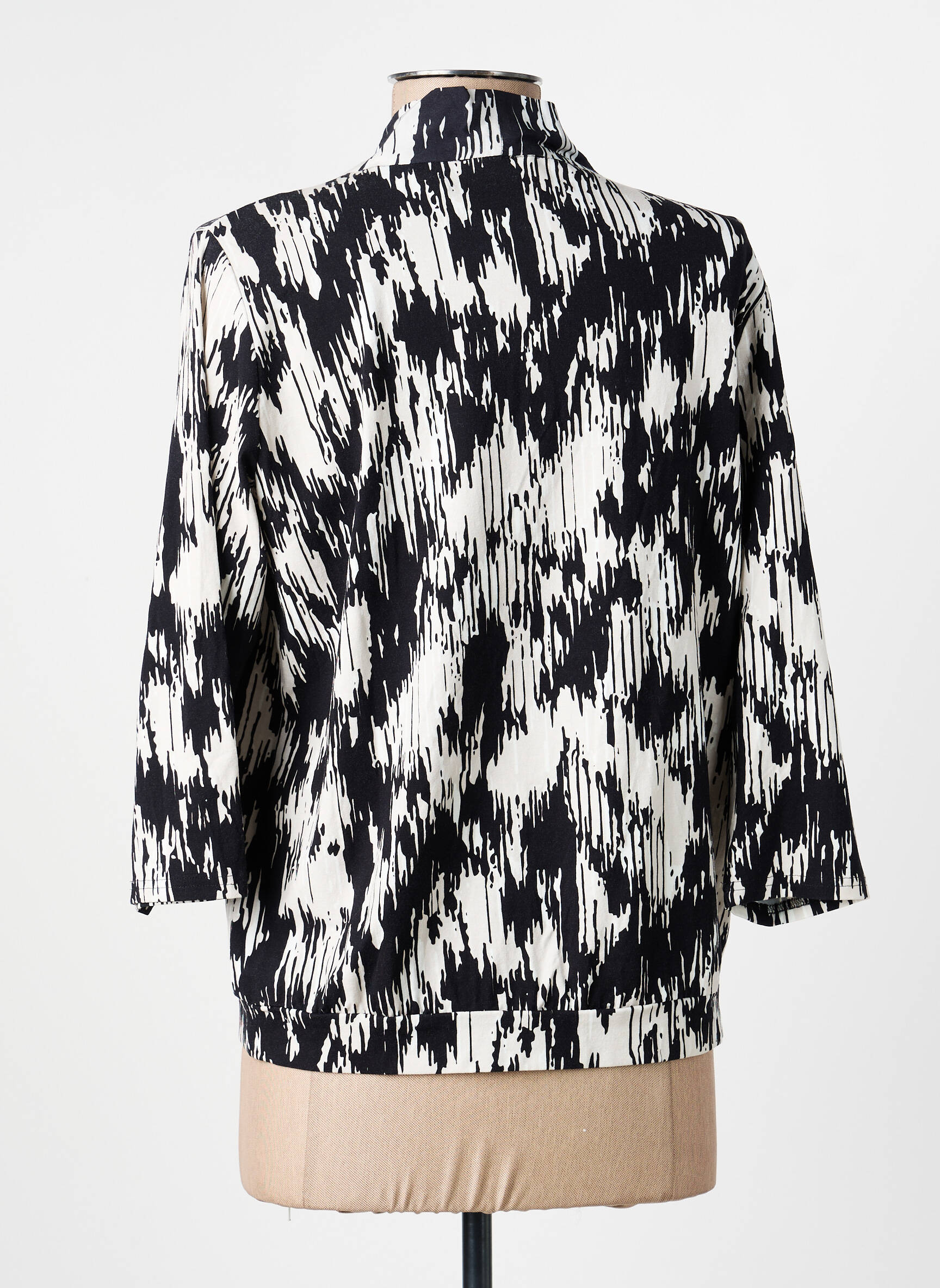 Top stretch manches 3/4 noir FRANK WALDER femme