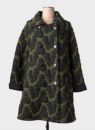 Manteau long coupe cintrée sans capuche vert EVER SASSY femme