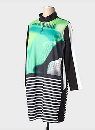 Robe mi-longue imprimé fantaisie manches longues noir TUZZI femme
