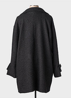 Manteau long coupe droite sans capuche noir KAKIE femme