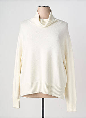 Pull col roulé stretch manches longues beige ANANKE femme