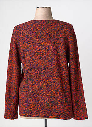 Gilet manches longues col rond orange GRIFFON femme