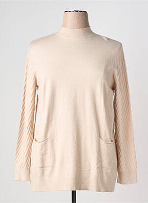Pull coupe cintrée manches longues beige SCORZZO femme