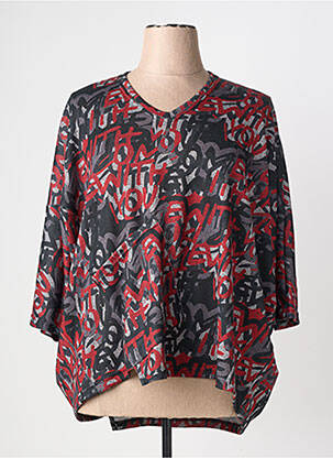 Pull tissage chiné manches 3/4 gris KAKIE femme