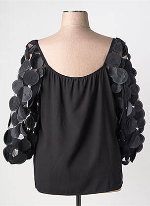 Top col carré manches 3/4 noir JOSEPH RIBKOFF femme