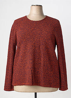Pull tissage chiné manches longues orange GRIFFON femme