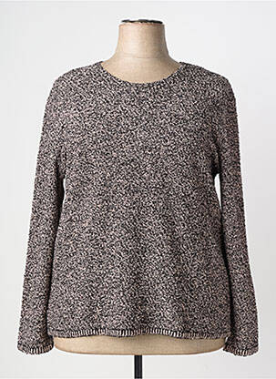Pull tissage chiné manches longues gris GRIFFON femme