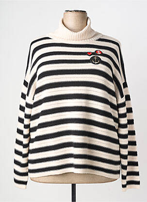 Pull col roulé stretch manches longues beige ANANKE femme