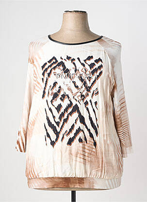 T-shirt manches 3/4 manches 3/4 beige FRANK WALDER femme