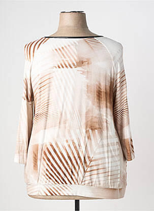 T-shirt manches 3/4 manches 3/4 beige FRANK WALDER femme