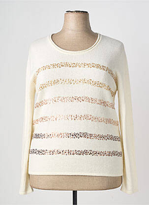 Pull coupe cintrée manches longues beige FUEGO WOMAN femme