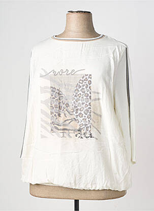 T-shirt manches 3/4 manches 3/4 beige FRANK WALDER femme