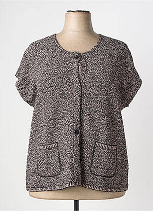 Gilet manches courtes fermeture boutonnée sur le devant rose GRIFFON femme