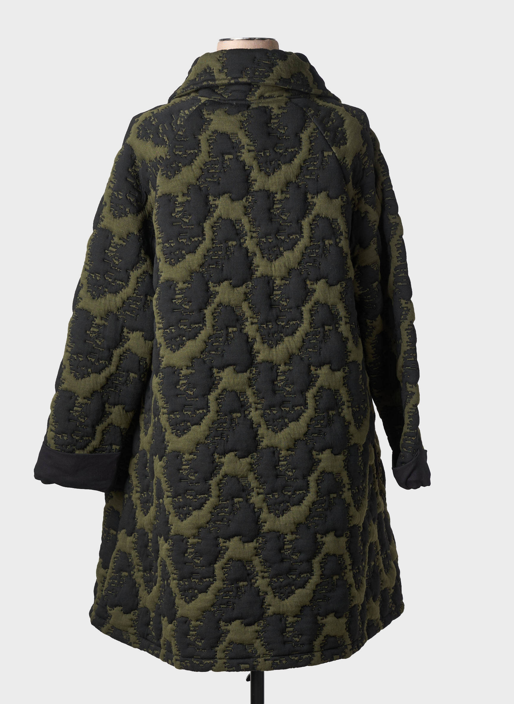 Manteau long coupe cintrée sans capuche vert EVER SASSY femme