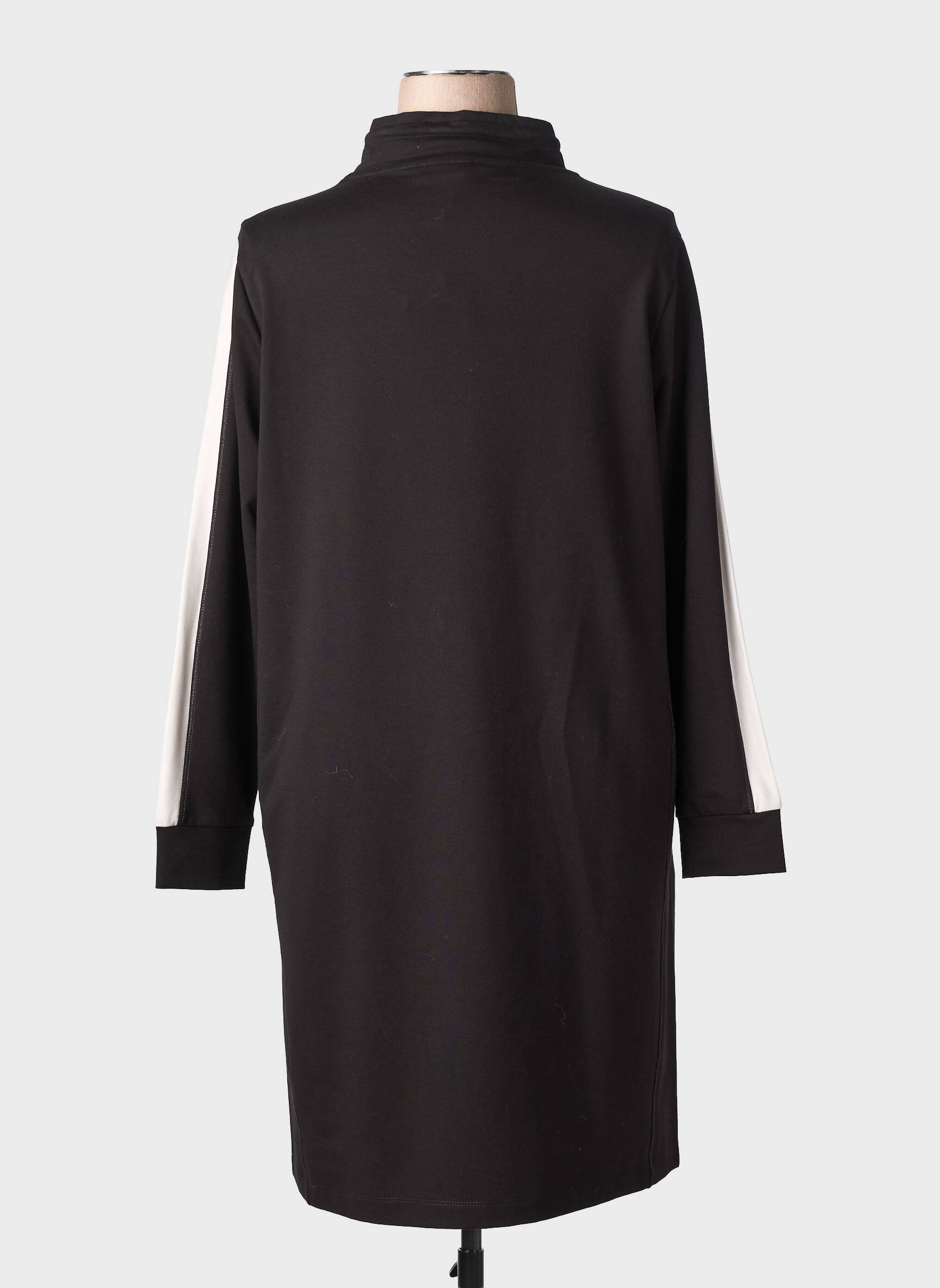 Robe mi-longue imprimé fantaisie manches longues noir TUZZI femme