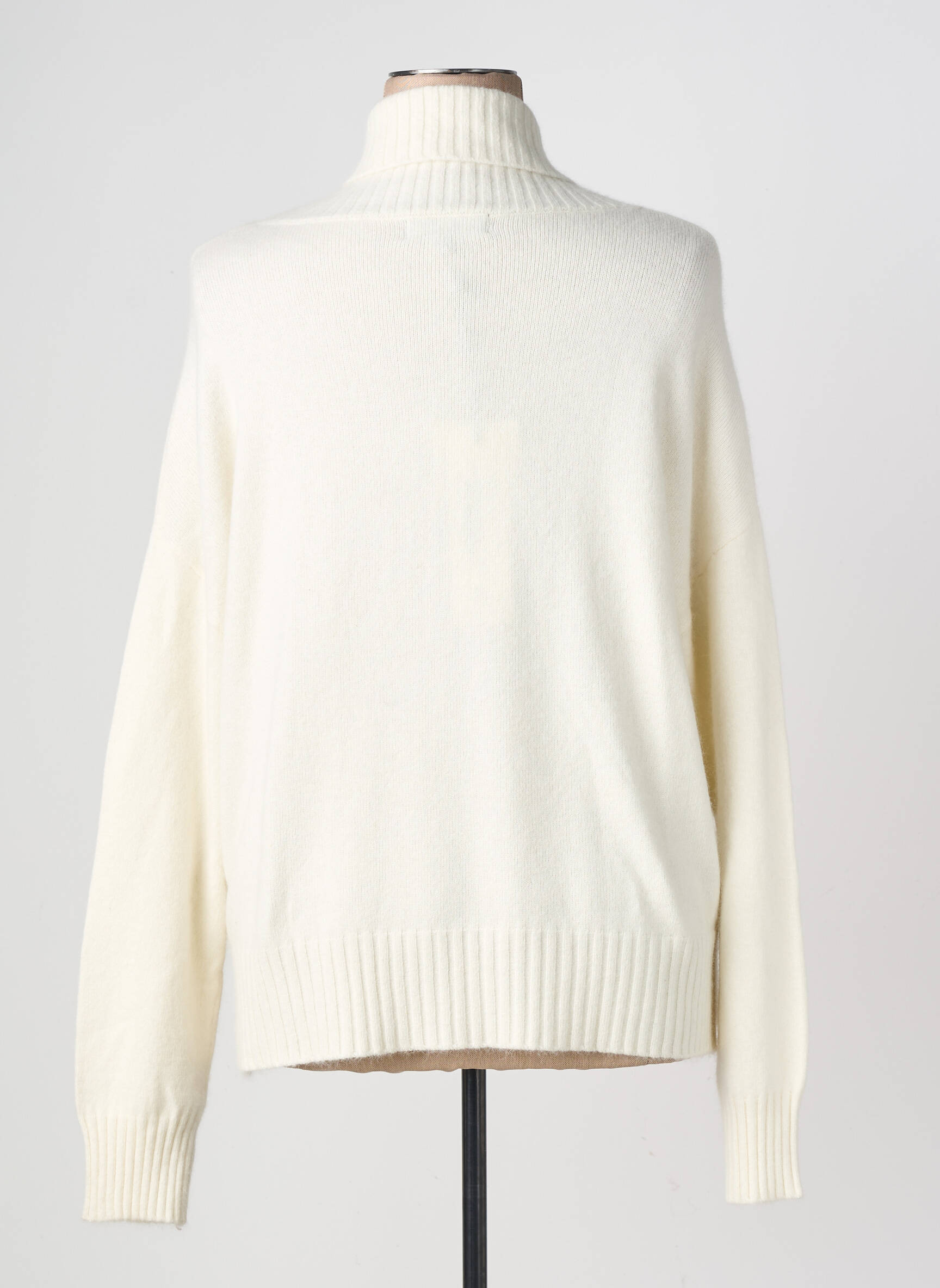 Pull col roulé stretch manches longues beige ANANKE femme