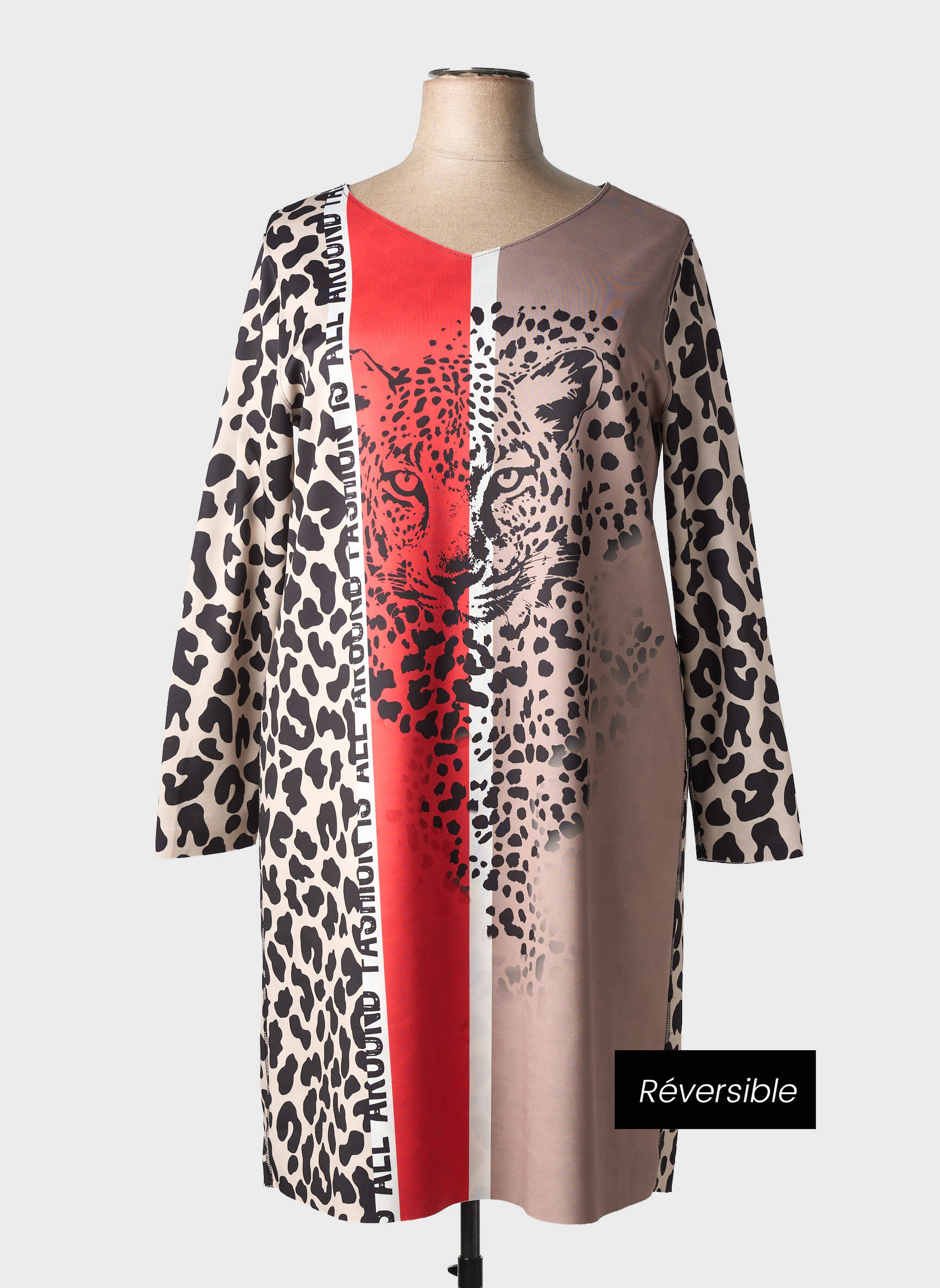 Robe mi-longue manches longues manches longues marron TUZZI femme