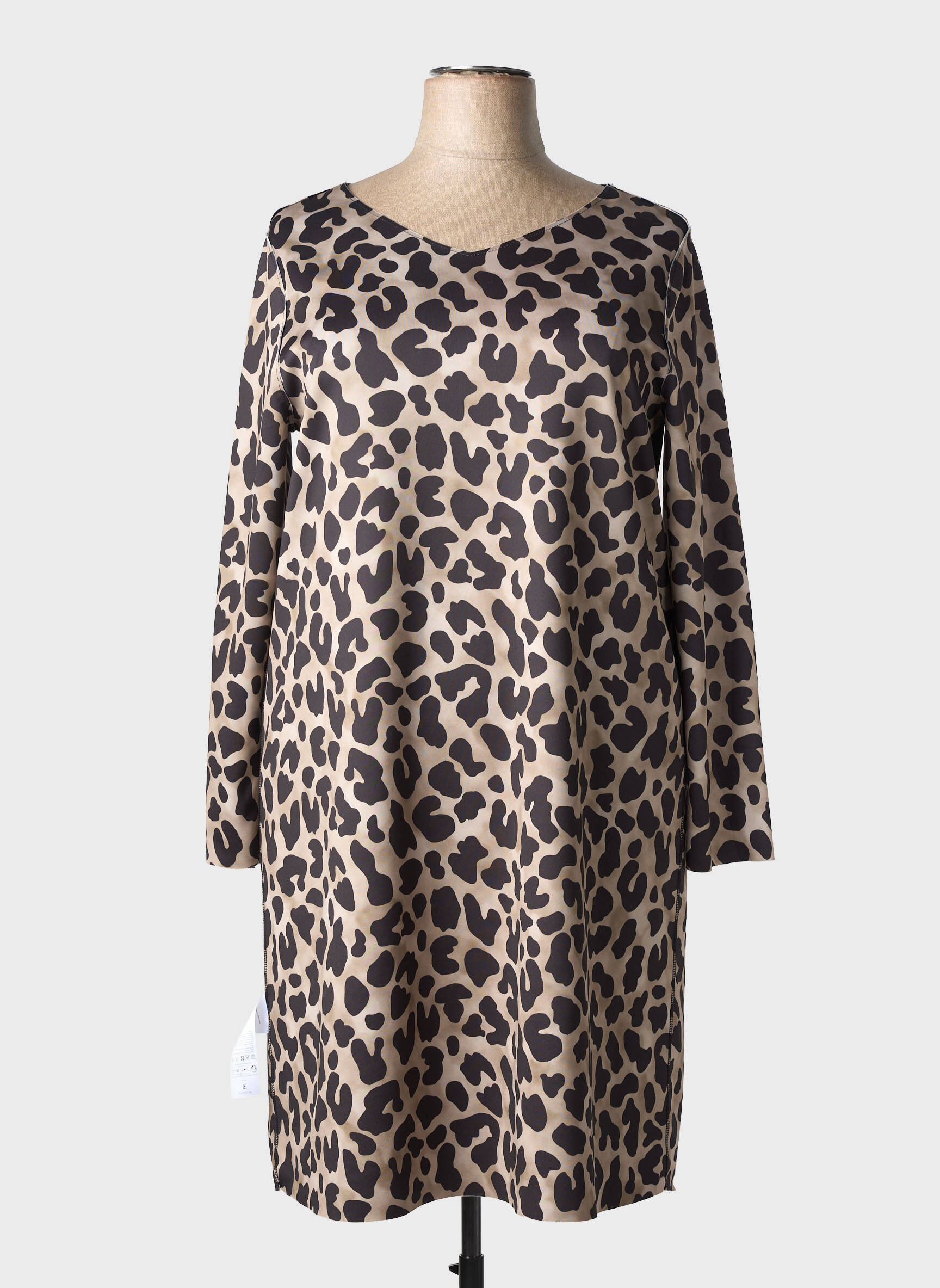 Robe mi-longue manches longues manches longues marron TUZZI femme