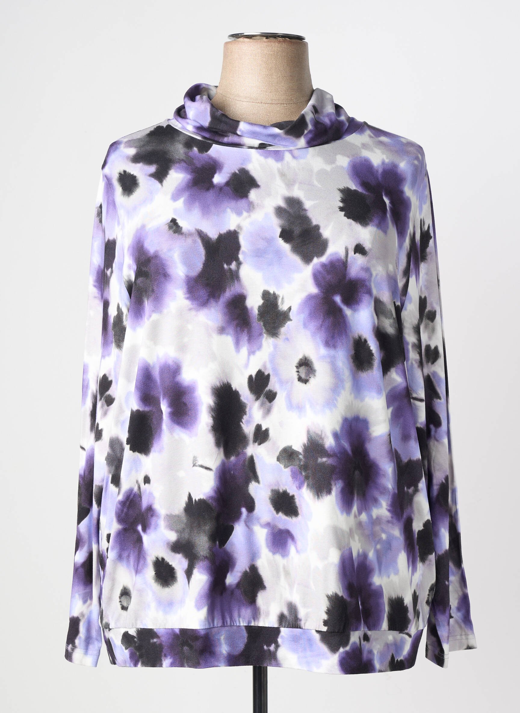 Sous-pull stretch manches longues violet FRANK WALDER femme