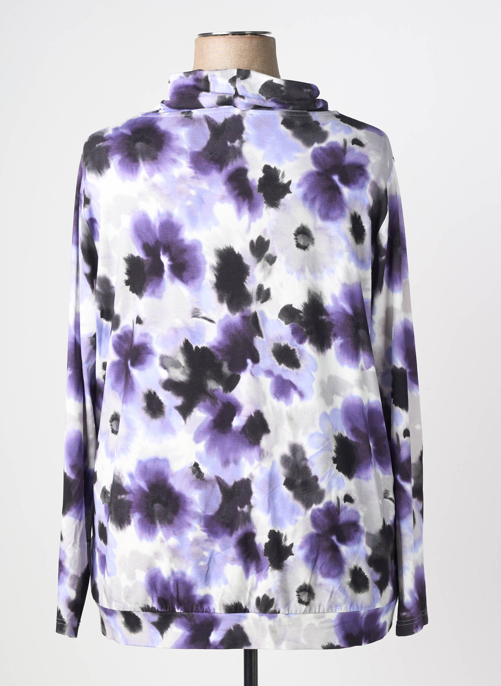 Sous-pull stretch manches longues violet FRANK WALDER femme