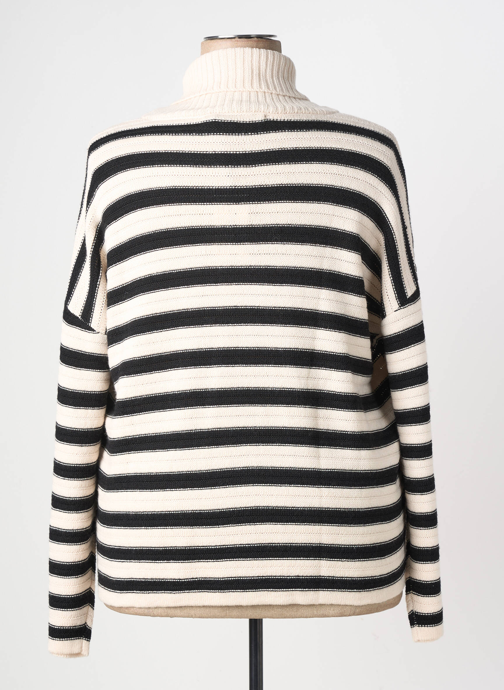 Pull col roulé stretch manches longues beige ANANKE femme