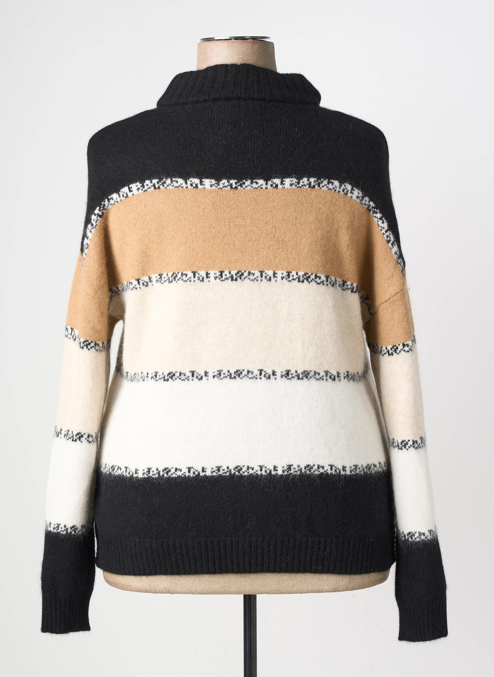 Pull stretch manches longues noir FUEGO WOMAN femme