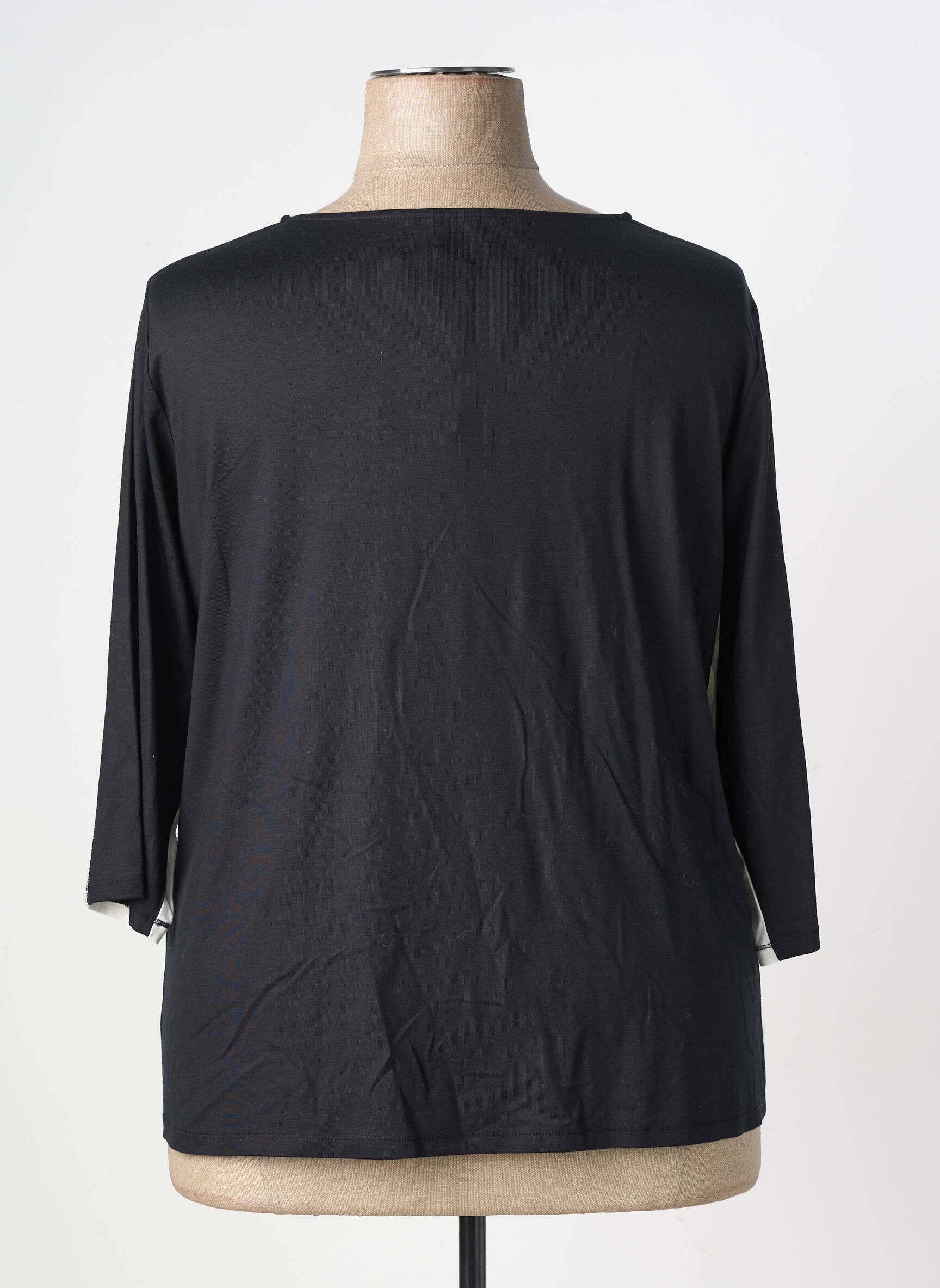 T-shirt manches 3/4 manches 3/4 noir FRANK WALDER femme