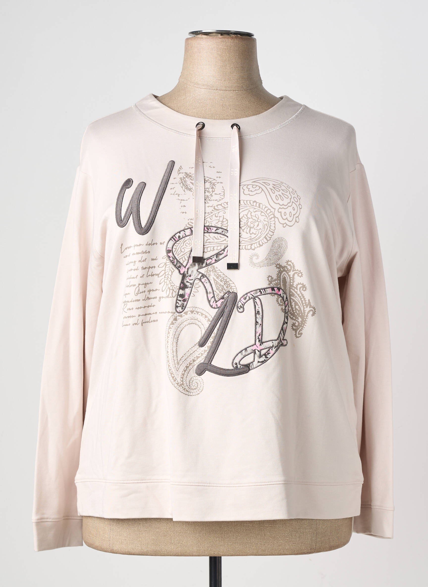 Sweat-shirt stretch manches longues beige THOMAS RABE femme