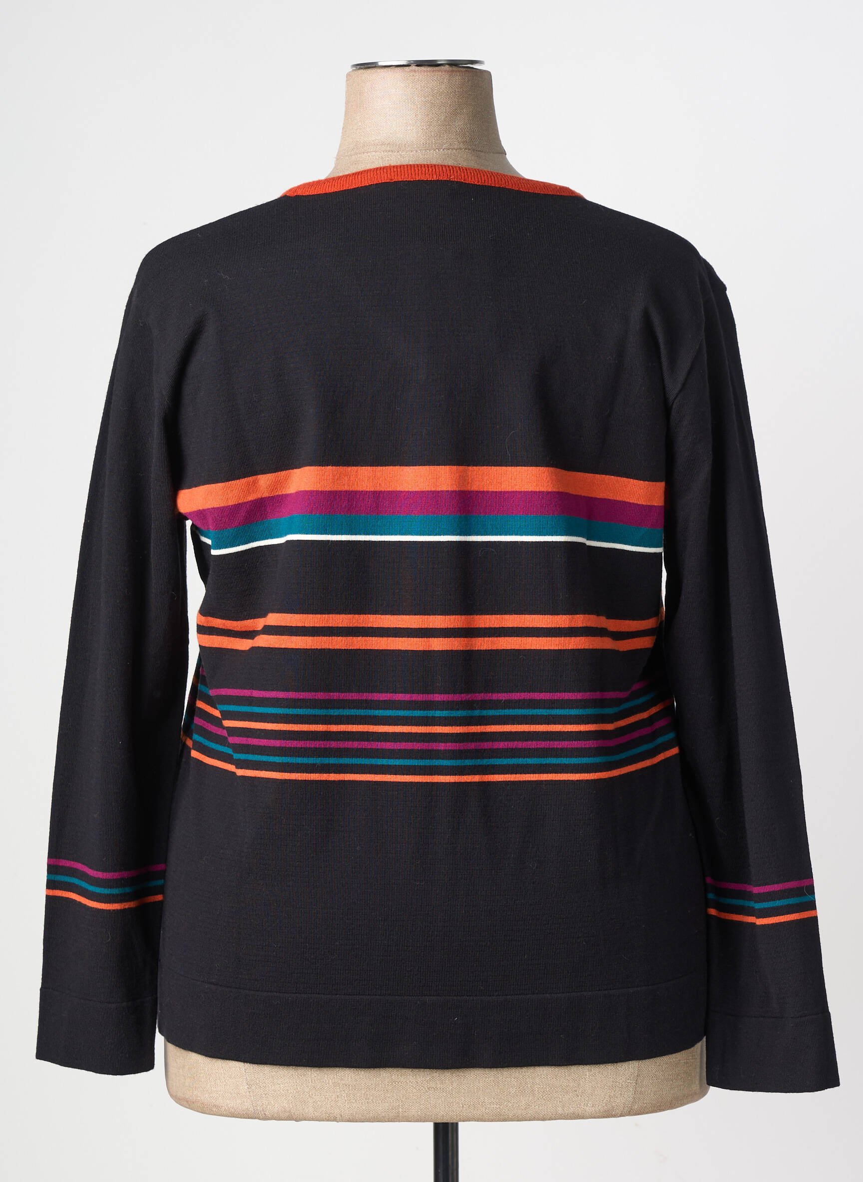 Pull col v manches longues noir GRIFFON femme