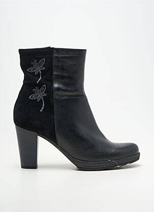Bottes matière lisse talon de 7 à 9cm noir DORKING femme
