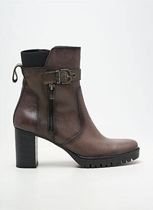 Bottes matière lisse talon de 7 à 9cm marron DORKING femme
