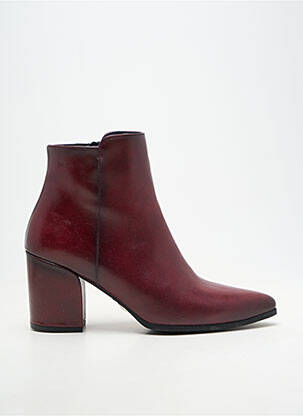 Bottines/boots matière lisse talon de 7 à 9cm rouge DORKING femme