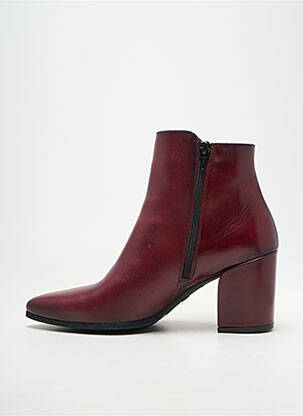 Bottines/boots matière lisse talon de 7 à 9cm rouge DORKING femme