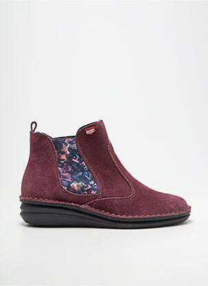 Bottines/boots nubuck talon plat jusqu'à 3cm violet ON FOOT femme