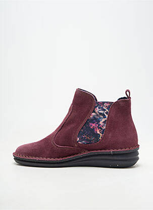 Bottines/boots nubuck talon plat jusqu'à 3cm violet ON FOOT femme