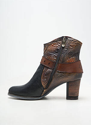 Bottines/boots matière lisse talon de 7 à 9cm marron LAURA VITA femme